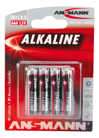 ANSMANN batterie alcaline Micro LR03 - AAA - blister da 4 pezzi