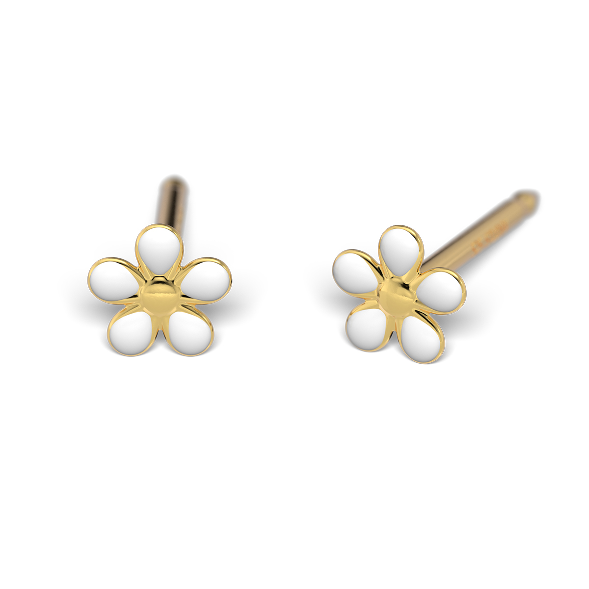 27514_354 System 75 ear studs, 14 ct yellow gold