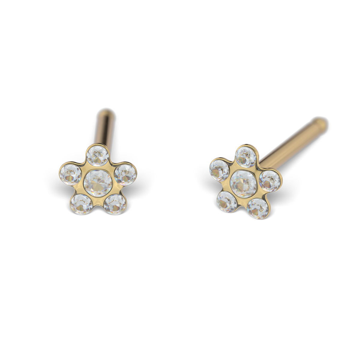 System 75 ear studs, gold plated System 75 ear studs, gold plated