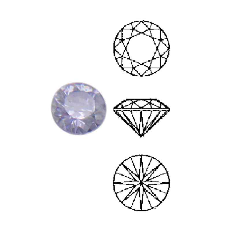Jewels snythetic cubic zirconia tanzanite, round