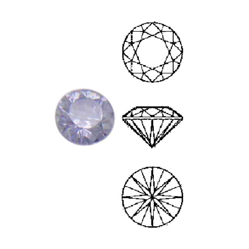 Cubic Zirconia sintetiche tanzanite, rotonde Cubic Zirconia sintetiche tanzanite, rotonde