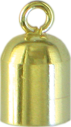 End caps cylindrical with eyelet, silver