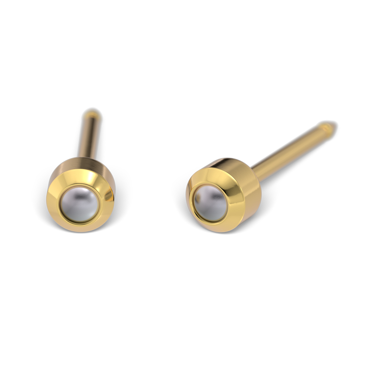 System 75 ear studs, gold plated System 75 ear studs, gold plated