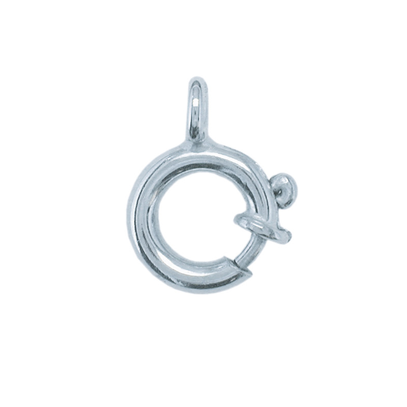 Spring rings with collar, white gold 585