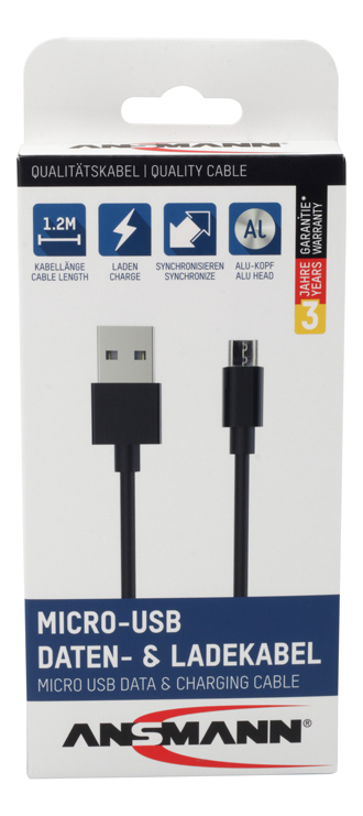 ANSMANN cavo dati e ricarica micro USB 120 cm ANSMANN cavo dati e ricarica micro USB 120 cm