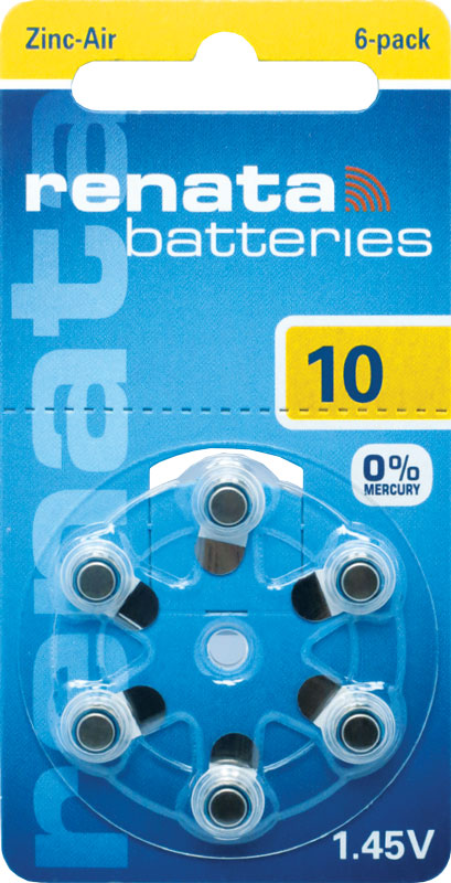 Renata Hörgerätebatterien Typ 10