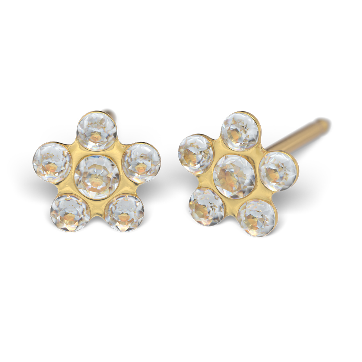 System 75 ear studs, gold plated System 75 ear studs, gold plated