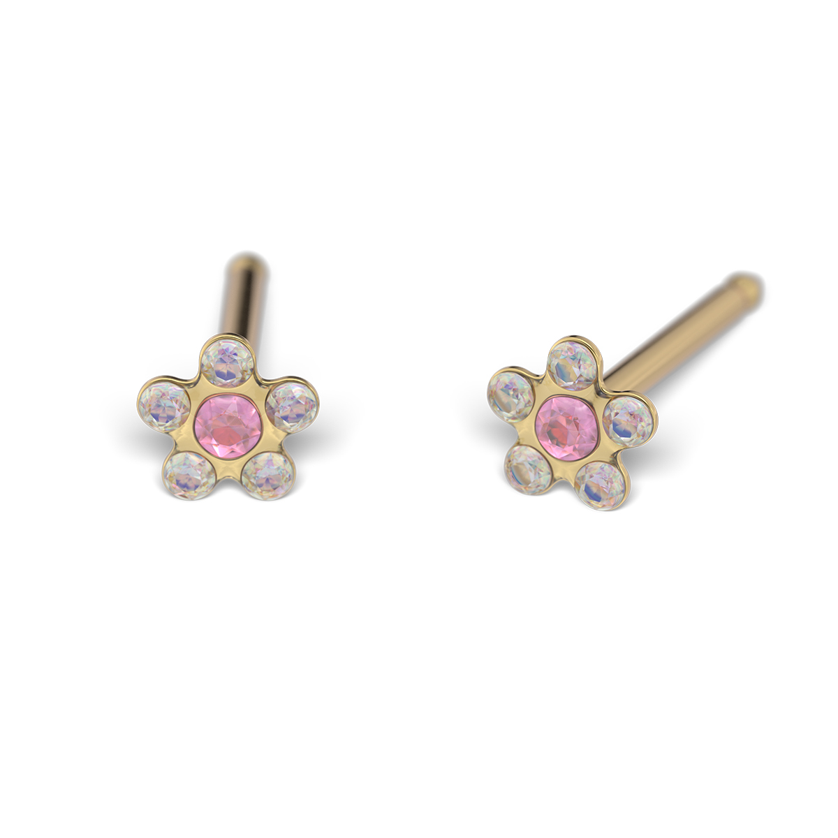 System 75 ear studs, gold plated System 75 ear studs, gold plated