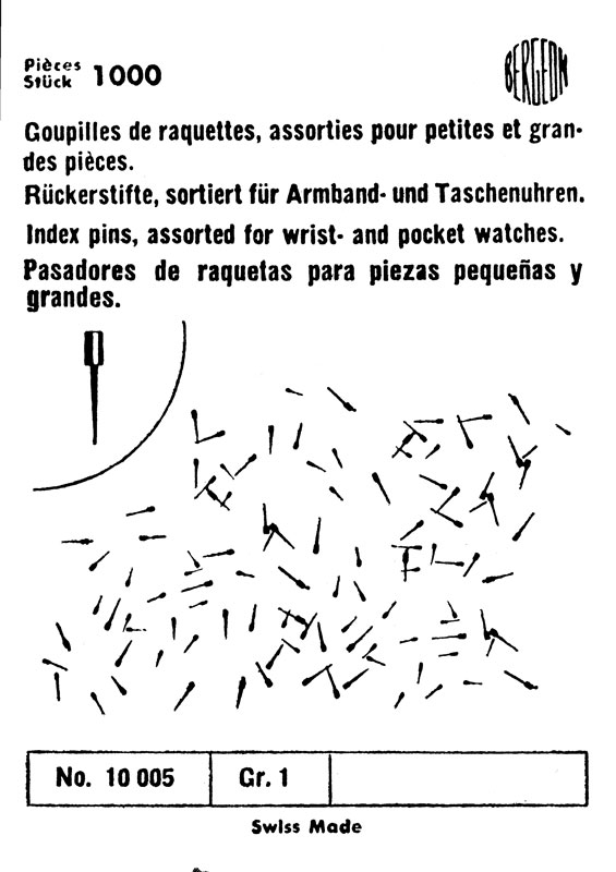 Regulator pins for wristwatches