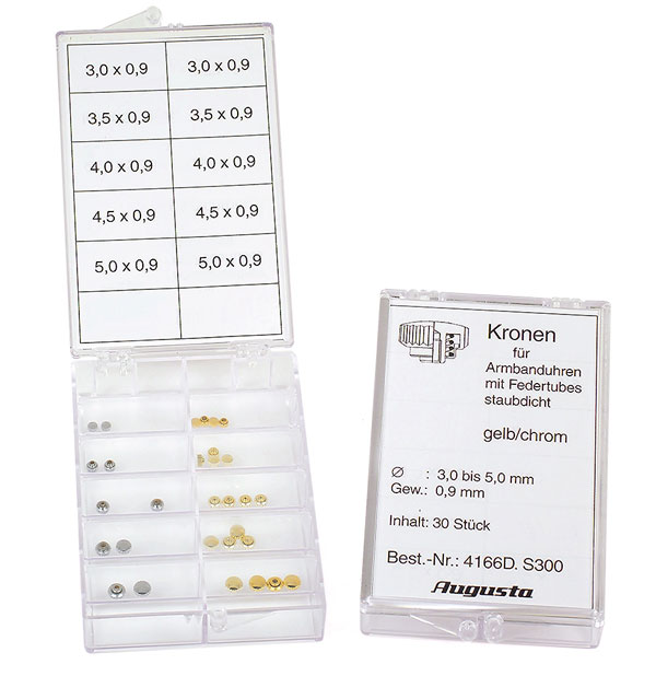 Assortment Crowns with tension tubes, yellow / white