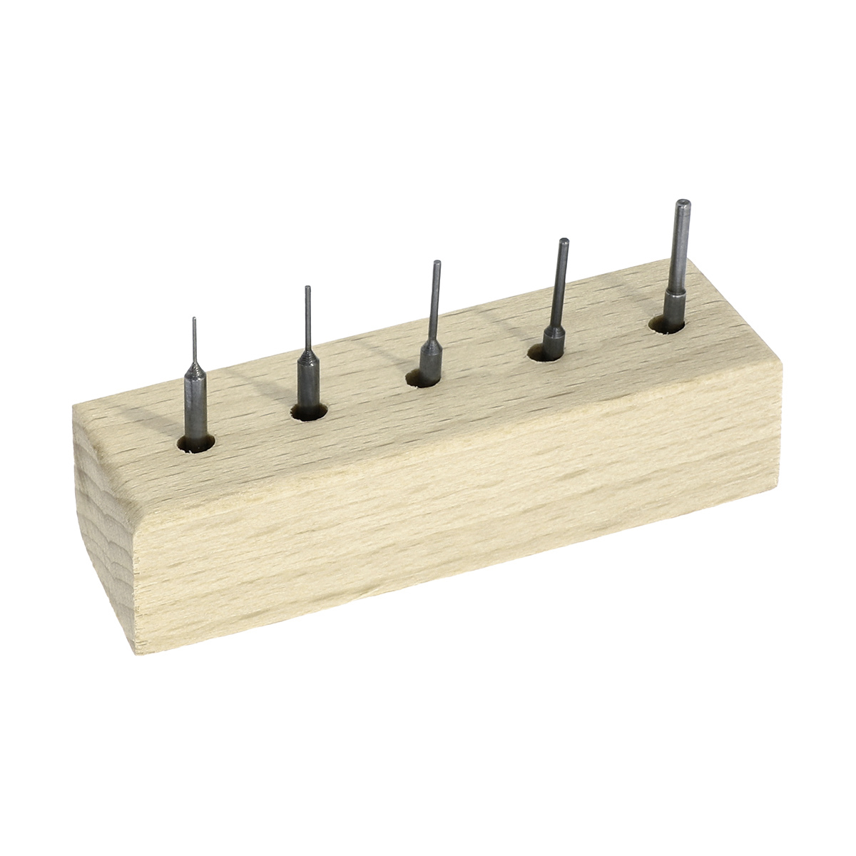 Wooden base with 5 spare pins for 5685
