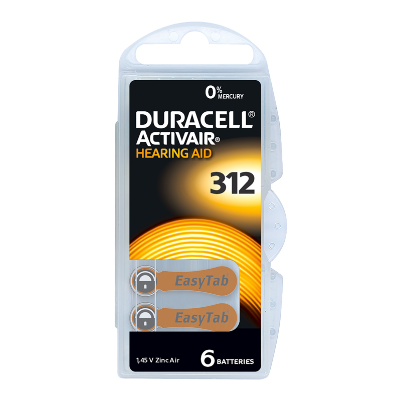 Duracell hearing aid batteries 312 (PR41)