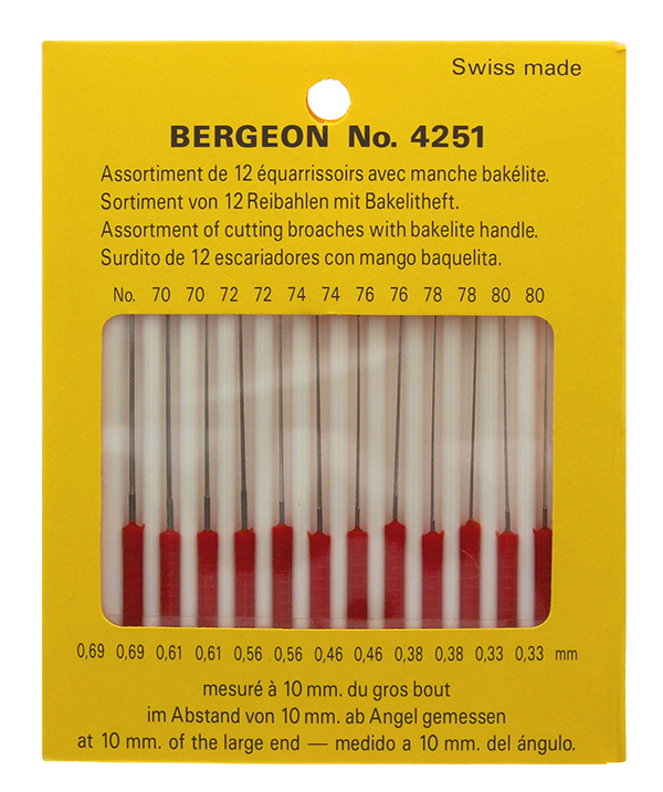 Assortimento alesatori BERGEON con manico Assortimento alesatori BERGEON con manico