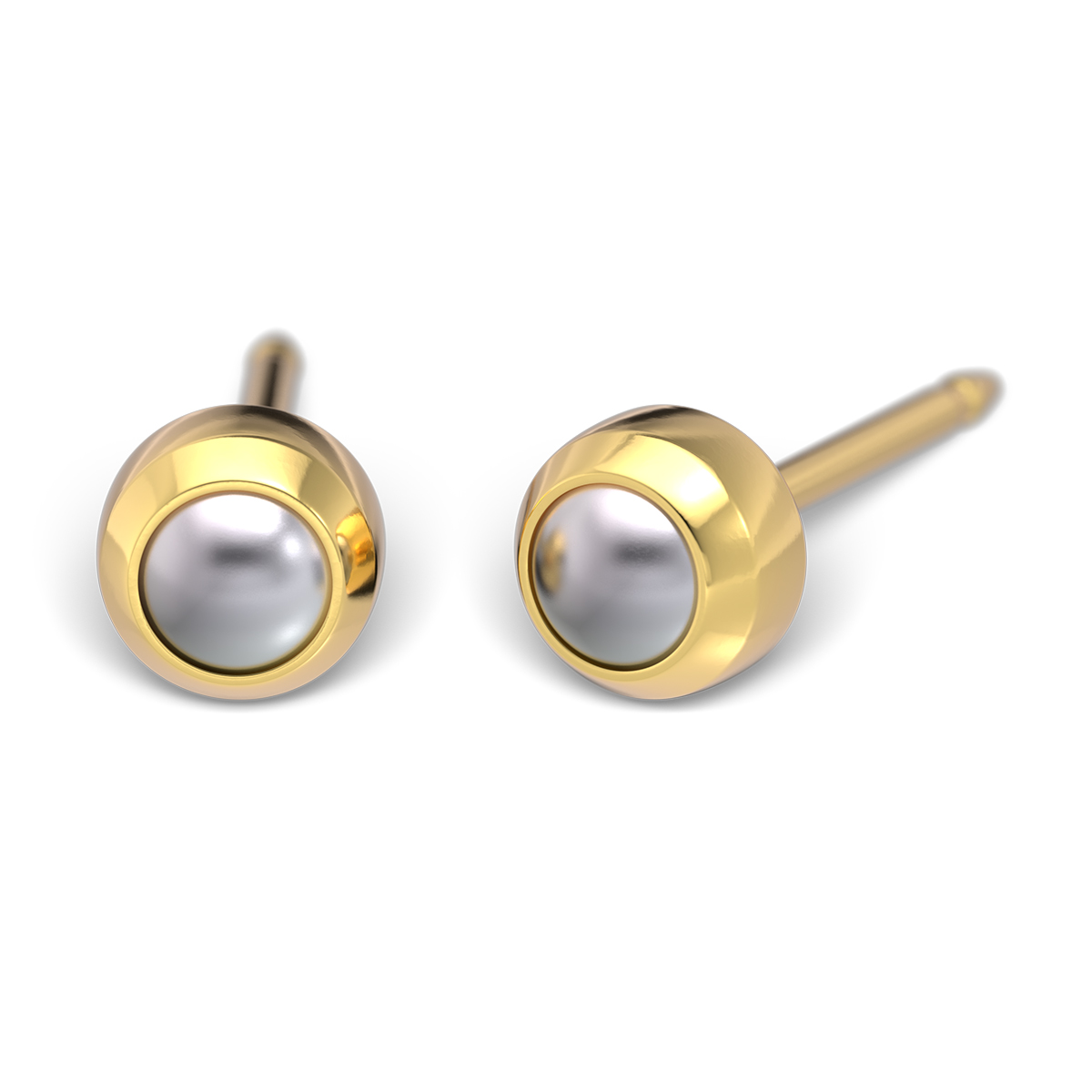 System 75 ear studs, gold plated System 75 ear studs, gold plated