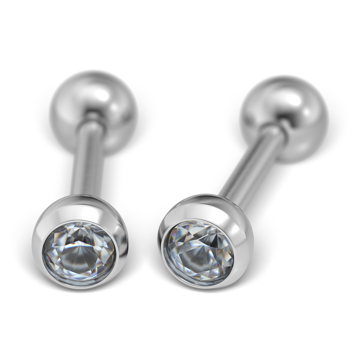 System 75 ear studs, white System 75 ear studs, white