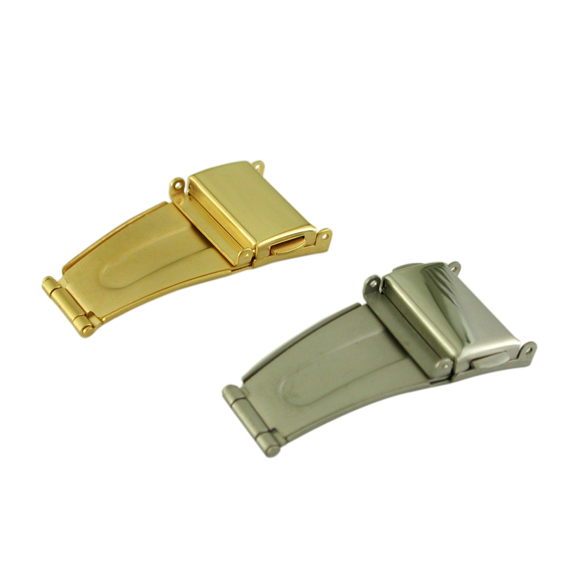 Folding clasps for metal straps