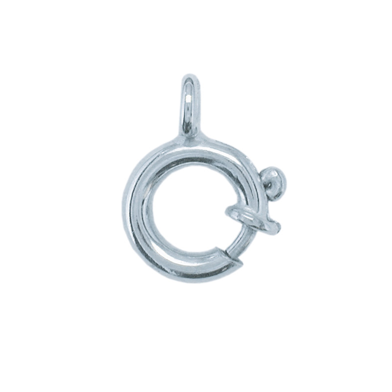 Spring rings with collar, white gold 585