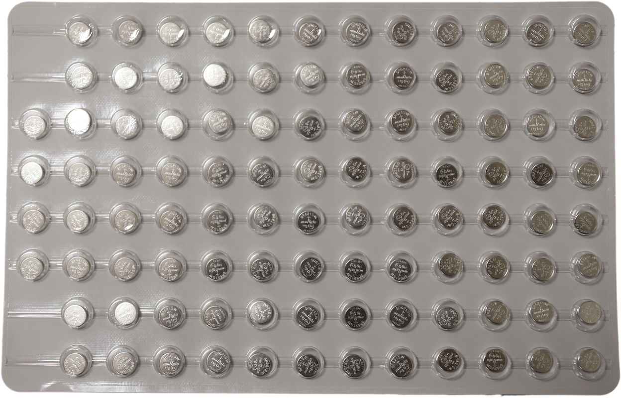 Murata Knopfzellen auf Industriepalette