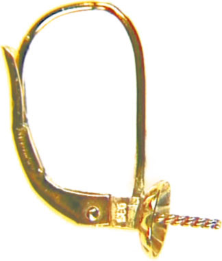 Brisuren mit Perlschale, 6 mm, Gold 333