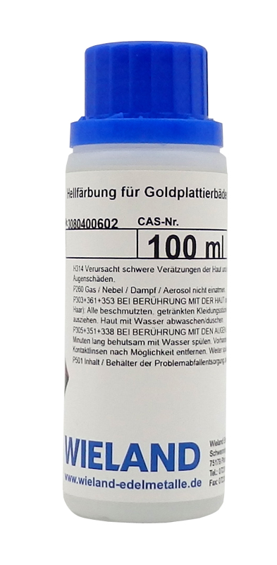 Hellfärbung für Goldplattierbäder