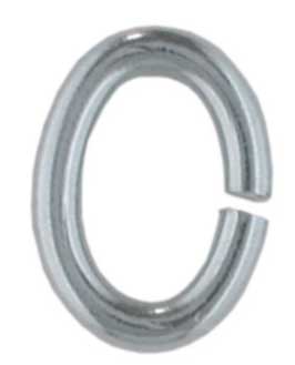 Jump rings oval silver rhodium plated