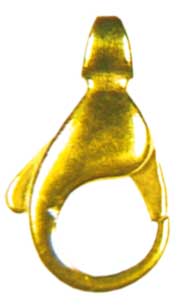 Jewel clasp 13 mm bellied shape casted with crosswise eyelet Jewel clasp 13 mm bellied shape casted with crosswise eyelet