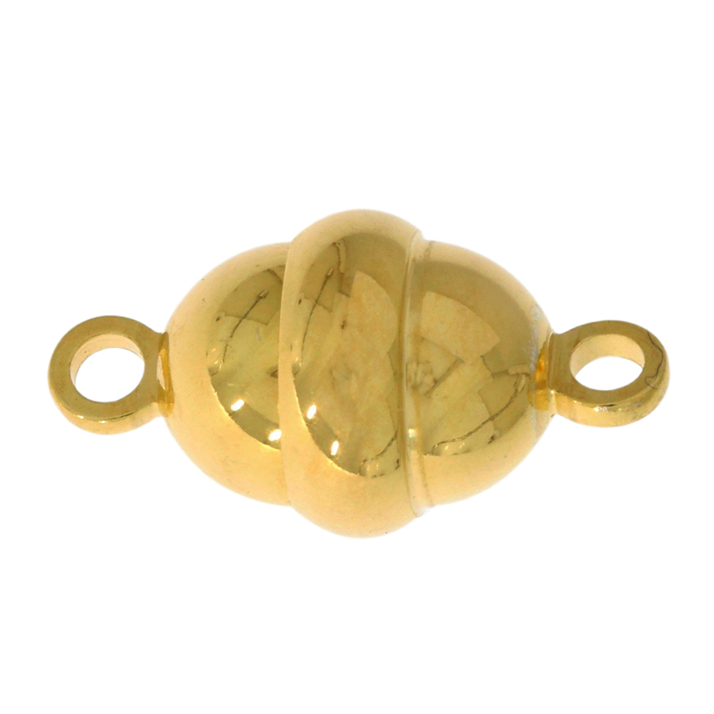 Magnetic clasp oval, silver gold plated, polished, 11/9 mm Magnetic clasp oval, silver gold plated, polished, 11/9 mm