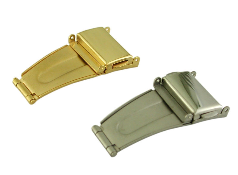 Folding clasps for metal straps