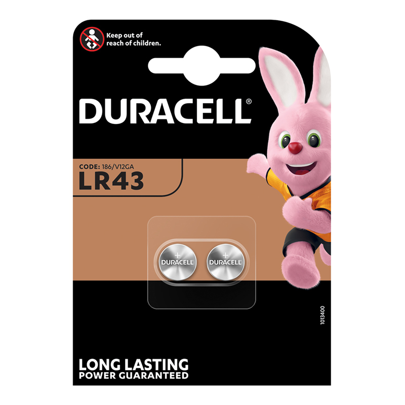 Duracell alkaline coin cell LR43
