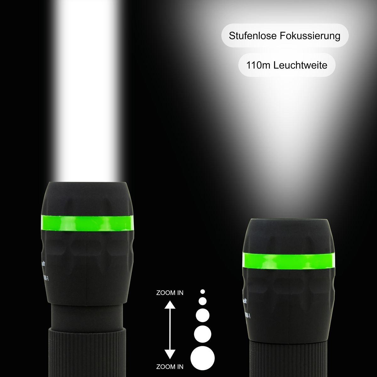 Hycell zoom flashlight with LED