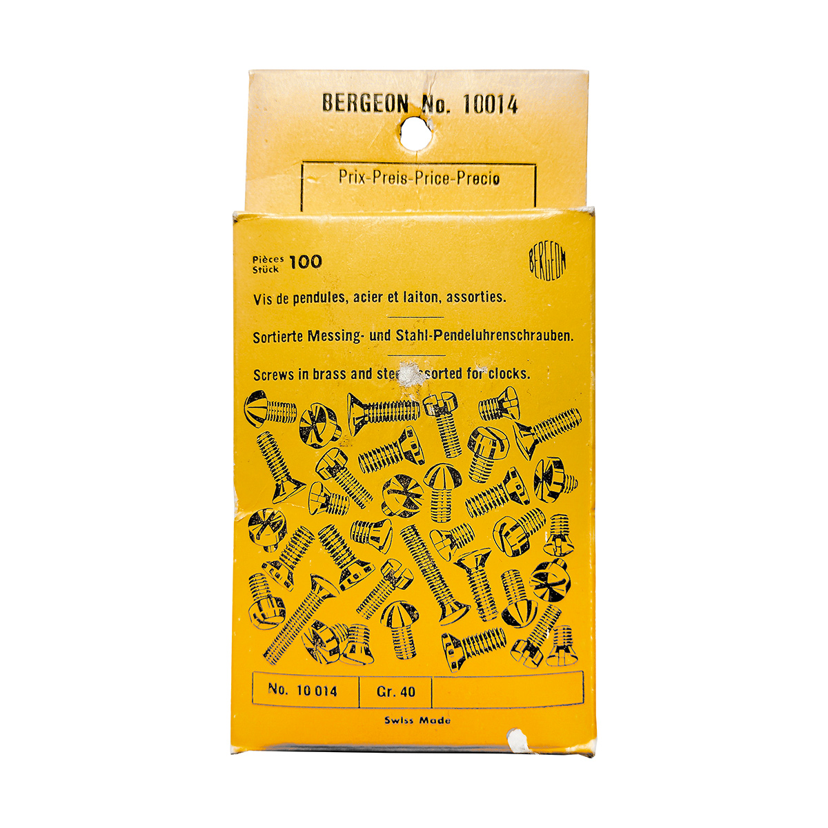 10014_BG Assortimento Bergeon di viti in acciaio e ottone per pendoli