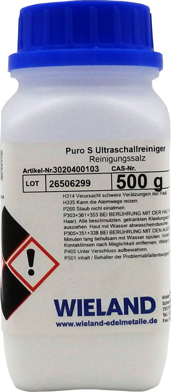 Puro-S ultrasonic cleaner, make-up salt