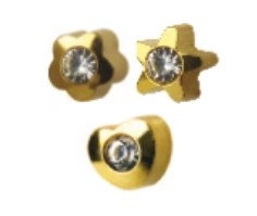 66142 Medico ear studs, yellow