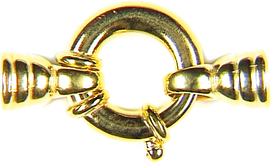 Jewellery spring rings 15 mm with collar and end caps