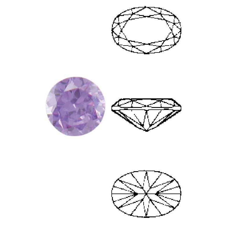 1581_184650 Cubic Zirconia sintetiche lavender, rotonde