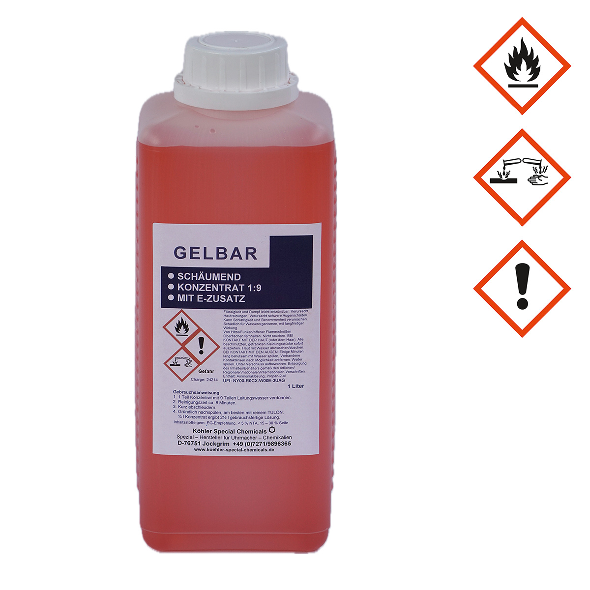 Watch cleaning solution Gelbar concentrate 1:9 Watch cleaning solution Gelbar concentrate 1:9