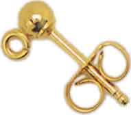 Ear stud 4 mm with ball and loop doublé Ear stud 4 mm with ball and loop doublé