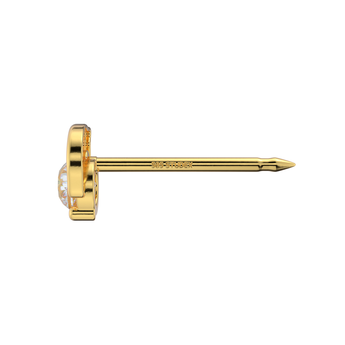 System 75 ear studs, 14 ct yellow gold