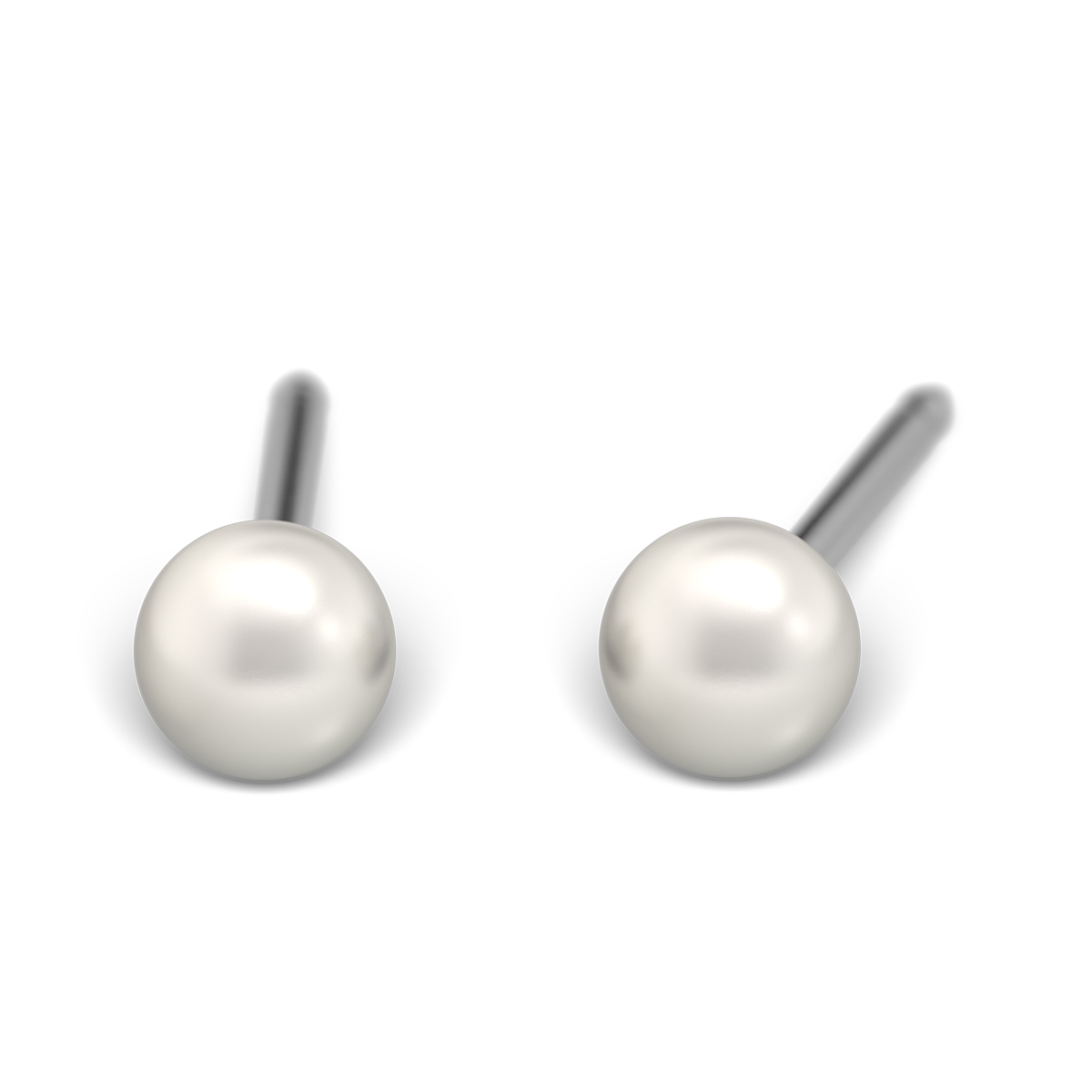 System 75 ear studs, white System 75 ear studs, white