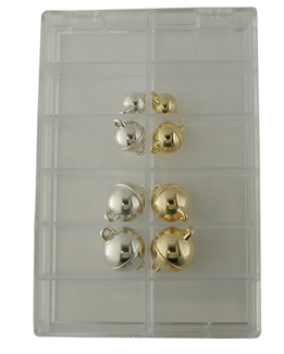 Assortimento di chiusure magnetiche a pallina, in argento e argento dorato, 8-14