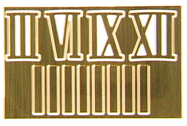 Serie di numeri in ottone
