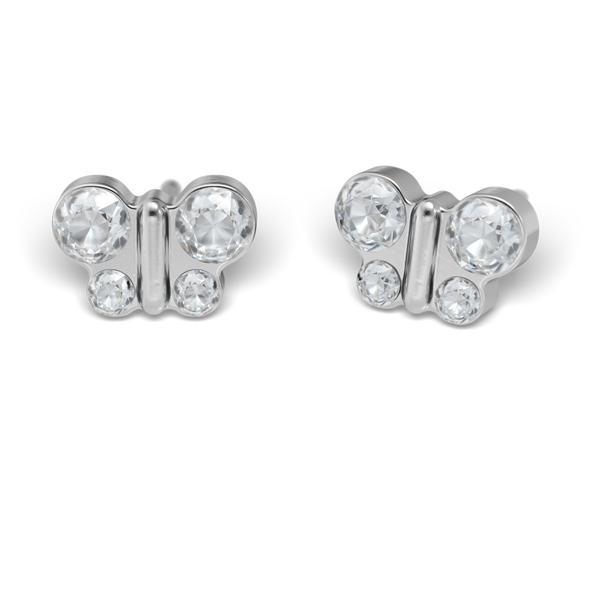 System 75 ear studs, white System 75 ear studs, white