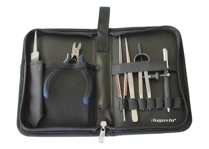 Astuccio con assortimento di utensili per orafi Astuccio con assortimento di utensili per orafi
