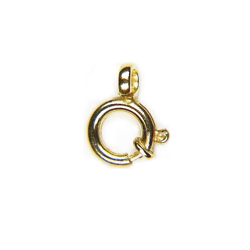 Spring rings with extra strong collar, gold 333
