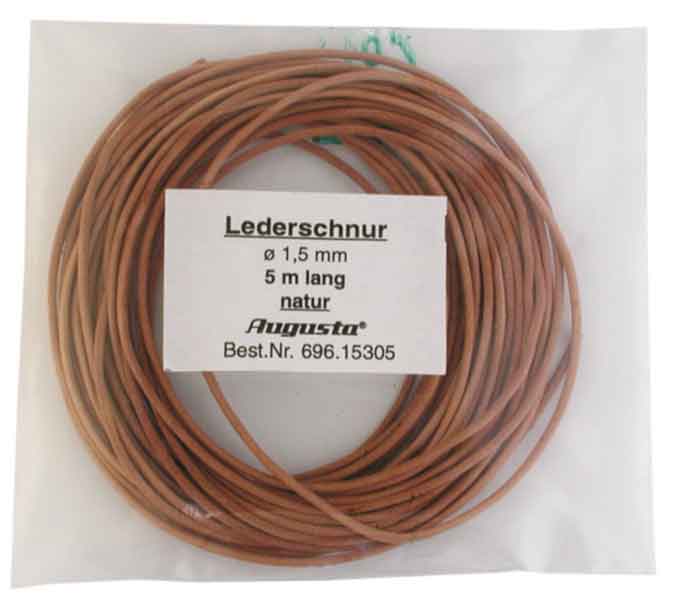 Cordoncino di cuoio 1,5 mm naturale, sfuso Cordoncino di cuoio 1,5 mm naturale, sfuso