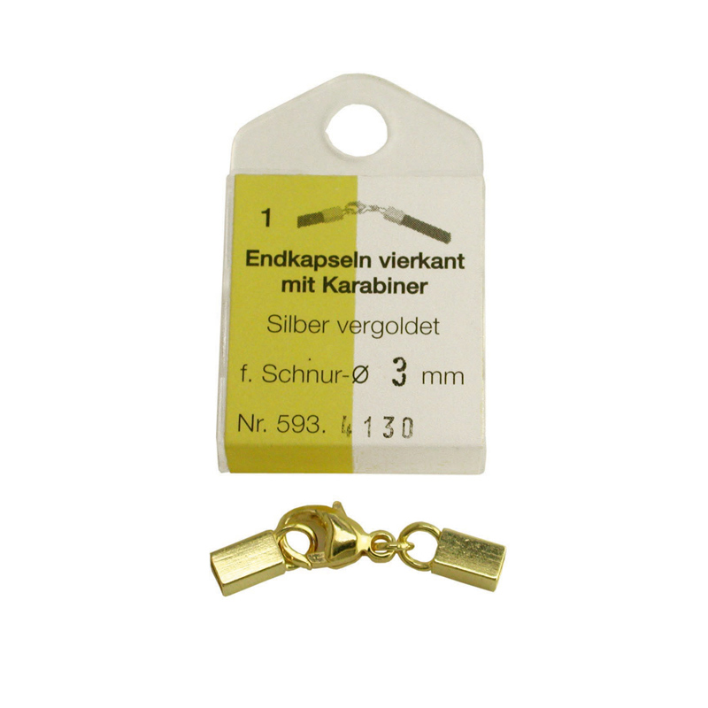 Chiusura a moschettone con 2 terminali quadrati 4 mm Chiusura a moschettone con 2 terminali quadrati 4 mm