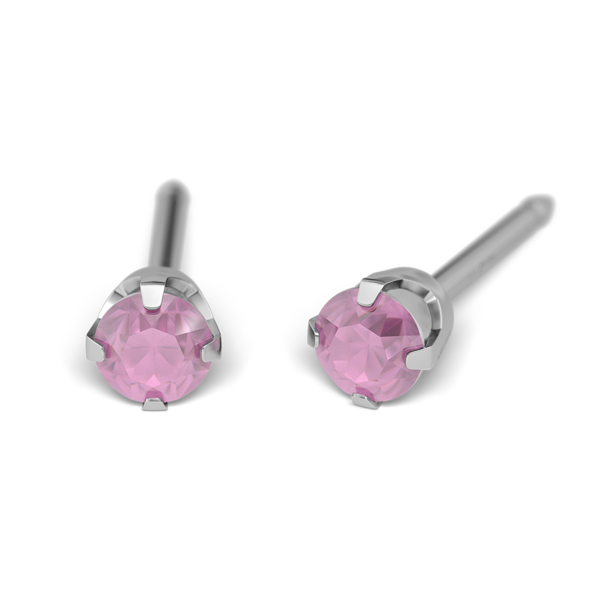 System 75 ear studs, 14 ct yellow gold white rhodium plated System 75 ear studs, 14 ct yellow gold white rhodium plated