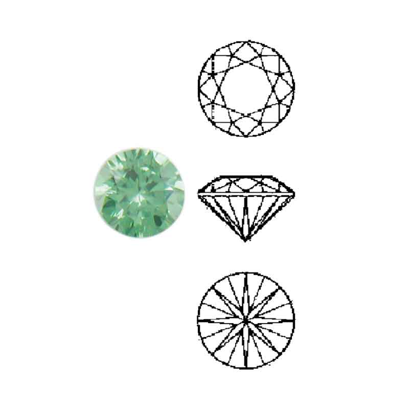 Cubic Zirconia sintetiche smeraldo, rotonde Cubic Zirconia sintetiche smeraldo, rotonde