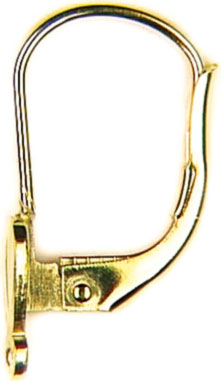 Brisuren mit Faconteil, Lilienform, Öse quer, Gold 585