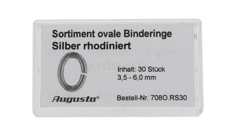 Sortiment Binderinge oval 3,5 - 6 mm, 30 Stück